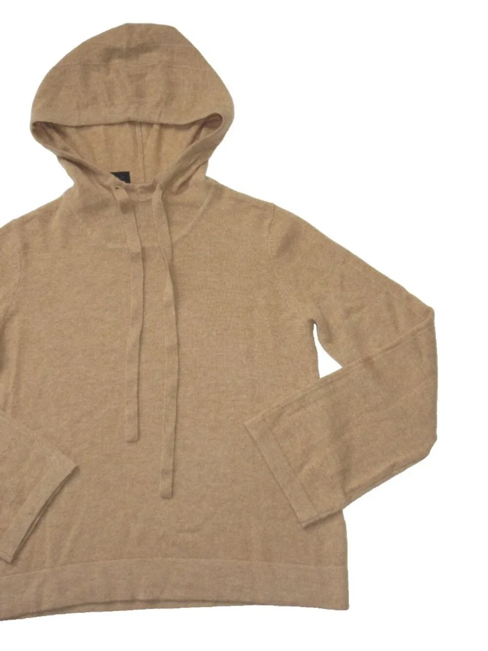 NWT Raffi Cashmere Hooded Sweater in Camel Hoodie Pullover S
